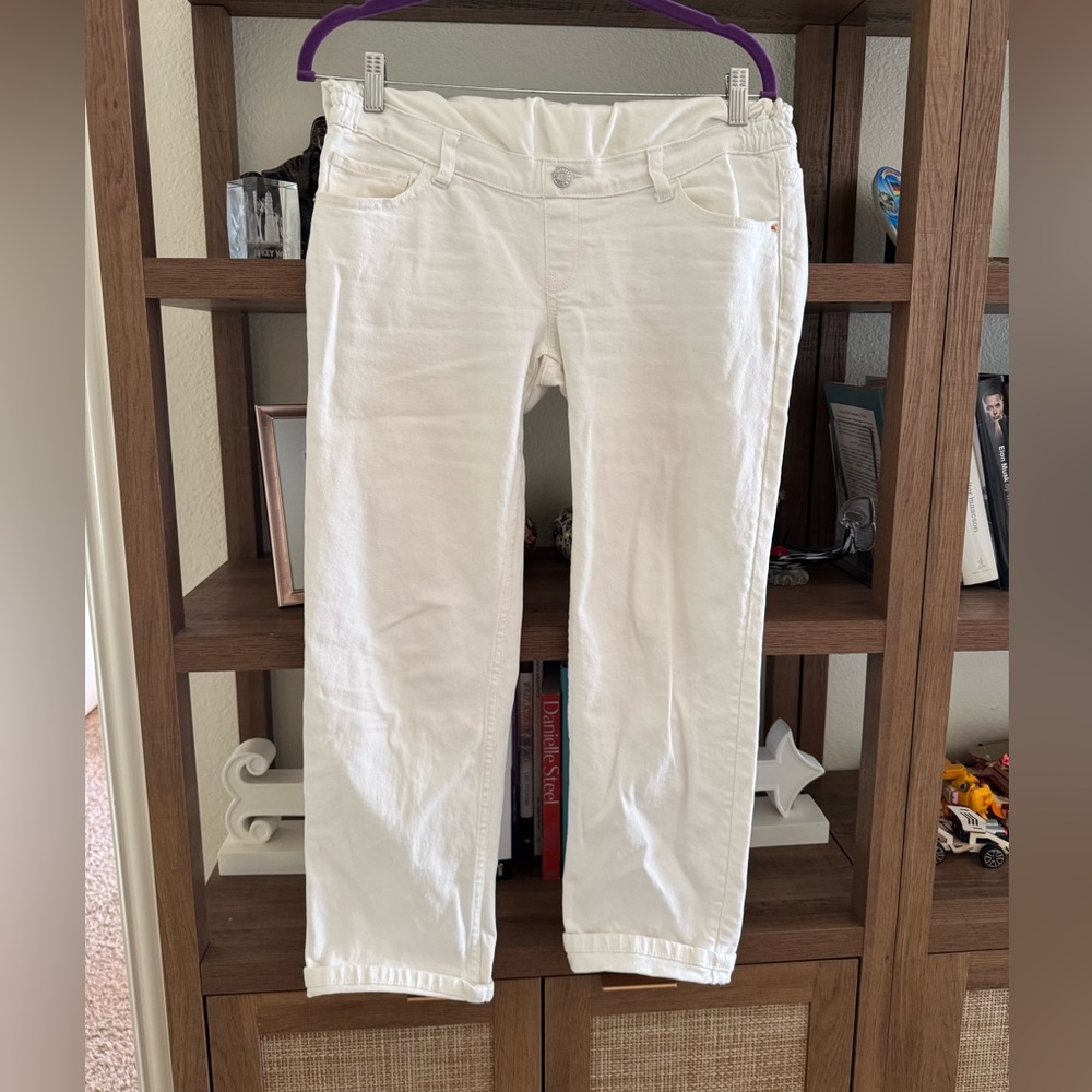 Mango maternity White Stretch Denim Pants